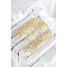 GV Home Mey Ithalat® Pirinç Tel Sarma Model Gold Renk Kadın Bileklilk