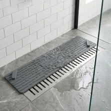 Gv Home® Gri Uzun Gider Kapağı Silikon Mat - Koku Önleyici ve Haşere Engelleyici Gider Koruyucu