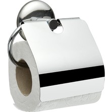 Gv Home® Yapışkanlı Paslanmaz Metal Kapaklı Wc Tuvalet Kağıdı Standı