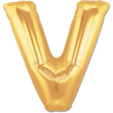 GV Home Mey Ithalat® V Harf Folyo Balon Altın Renk  40 Inç