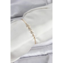 GV Home Mey Ithalat® Gold Renk Zirkon Taşlı Yıldız Model Asansörlü Kadın Bileklik