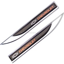 MOZOKO Yüksek Kaliteli Chevrolet Uyumlu Logolu 3D Metal Krom Çamurluk Üstü Yan Amblem Seti – 2 Adet