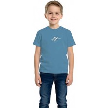 Difa Kids Erkek Çocuk Basic Tişört Kısa Kollu Bisiklet Yaka