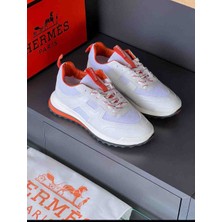Evlium Hermes Bouncing Model Hakiki Deri Detaylı Fileli Erkek Sneaker Spor Ayakkabı