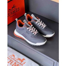 Evlium Hermes Bouncing Model Hakiki Deri Detaylı Fileli Erkek Sneaker Spor Ayakkabı