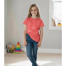 Difa Kids Kız Çocuk Basic Tişört Kısa Kollu Bisiklet Yaka
