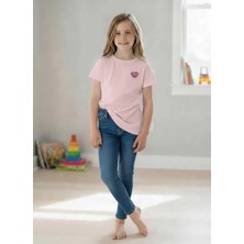 Difa Kids Kız Çocuk Basic Tişört Kısa Kollu Bisiklet Yaka