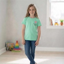 Difa Kids Kız Çocuk Basic Tişört Kısa Kollu Bisiklet Yaka