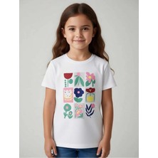 Difa Kids Kız Çocuk Basic Tişört Kısa Kollu Bisiklet Yaka