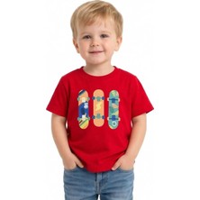 Difa Kids Erkek Çocuk Basic Tişört Kısa Kollu Bisiklet Yaka
