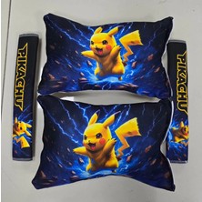 Şimika Pikachu Ikili Yastık ve Kemer Kılıfı Seti
