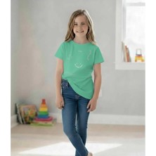 Difa Kids Kız Çocuk Basic Tişört Kısa Kollu Bisiklet Yaka