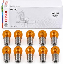 Bosch PY21W BAU15S 12V 21W Turuncu Sinyal Ampulü Tek Duylu Oto Ampul 10'lu Paket