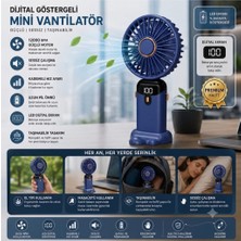 Segy Home Dijital Göstergeli Mini Vantilatör, Şarjlı Masaüstü Vantilatör, Taşınabilir 12000 Rpm El Fanı, Ergonomik Tasarım, Kademeli ve Sessiz Çalışma, Soğutucu Mini El Fanı, El Tipi ve Masaüstü Kullanım