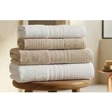 Biçomi Marena %100 Pamuklu Ultra Emici 4'lü Büyük Boy Lüks Banyo Havlu Set