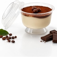 MGZ Mika Ayaklı Tatlı Kasesi , Plastik Magnolya Kasesi 25 Adet , Kapaklı (Cam Değildir)