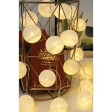 Ciyu Ticaret 2 Metre 10'lu Top Şekilli Dekoratif Balkon Bahçe Aydınlatma LED Işık Yılbaşı