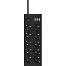 HiboTekno 3680W Akım Korumalı 10’lu Priz 3 USB Type-C 2 Metre Çoklu Şarj Prizi