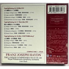 EMI Records Franz Joseph Haydn The London Symhonies NO.93.99.100 Royal Philharmonic Symphony Orchestra Colin Davis CD
