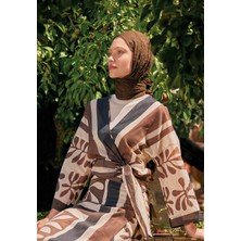 Fresh Scarfs Vual Crash Şal Kahve Çekirdeği