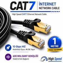 Anktek 1 Metre Cat7 Internet Ağ Kablosu 10 Gbps Hız 600 Mhz Bant Genişliği Utp / Ftp Ethernet Cable