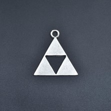 Alooya The Legend Of Zelda - Üçgen Gümüş Kaplama Kolye Ucu