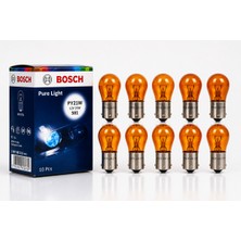 Bosch PY21W Turuncu Pure Light BAU15S Sinyal Ampulü 12V 21W Uzun Ömürlü 10'lu Kutu