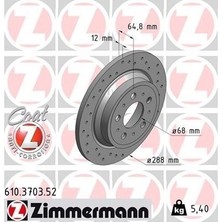 Zimmermann Zımmermann 610.3703.52 - Arka Fren Aynası Volvo S60 01-10 S70 01-05 S80 98-06 XC70 00-07 288×12X5DL Delikli 9