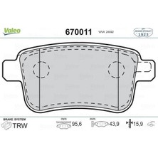 Valeo 670011 - Fren Balatası Arka Mercedes Cıtan W415 12 . Renault Kangoo Iı 09