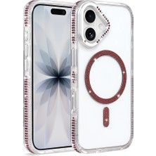 Kupa iPhone 16 Kılıf Kamera Korumalı Kenarları Parlak Taş Şeffaf Darbe Emici Silikon Kapak