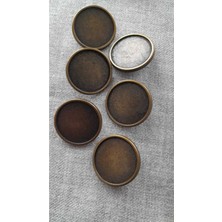 ILCARE Antık Sarı Metal Düğme 26 mm 6 Adet