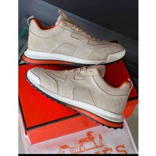 Evlium Hermes Bouncing Model Hakiki Deri Detaylı Fileli Erkek Sneaker Spor Ayakkabı