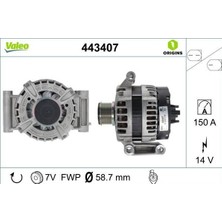 Valeo 443407 - Alternator 12V 150A Transıt V348-V347 2.2 Tdcı 11 14 Transıt V363 14 17 Ranger 2.2 Tke 11