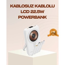 Mercora Tech Manyetik Kablosuz Powerbank 22.5W Hızlı Şarj LCD Ekranlı
