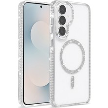 Kupa Samsung Galaxy S25 Fe Kılıf Kamera Korumalı Kenarları Parlak Taş Şeffaf Darbe Emici Silikon Kapak