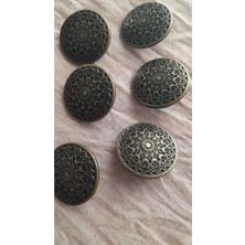 ILCARE Antık Sarı Metal Düğme 25 mm 6 Adet