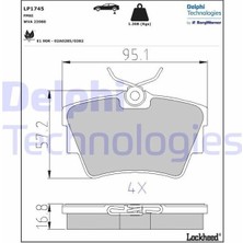 Delphi Delphı LP1745 - Arka Fren Balatası Renault Trafıc Iı 06 Trafıc Iıı 15 Opel Vıvaro A 06 Vıvaro B 15