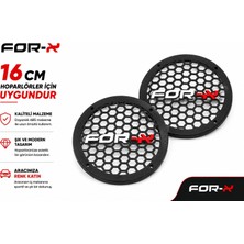 For-X 16CM Hoparlör Kapağı - For-X Logolu Kaliteli Plastik Midrange Hoparlör Kapak 16 cm - 2 Adet