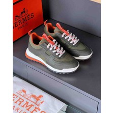 Evlium Hermes Bouncing Model Hakiki Deri Detaylı Fileli Erkek Sneaker Spor Ayakkabı