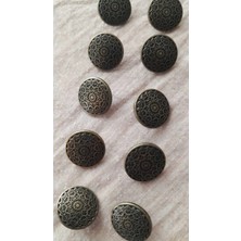 ILCARE Antık Sarı Metal Düğme 15 mm 10 Adet