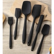 Empressco Işlevsel 6 Parça Siyah Silikon Spatula Seti - Dayanıklı ve Kullanışlı