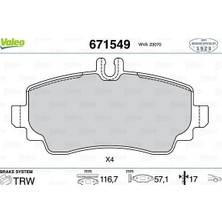 Valeo 671549 - Fren Balatası On Mercedes A-Class W168 99 04