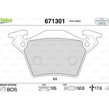 Valeo 671301 - Fren Balatası Arka Mercedes Vıto W638 96 03