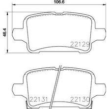 Valeo 670169 - Arka Fren Balatası Opel Astra K 1.0-1.4-1.4t-1.6t-1.6 Cdtı 16 22 106.5X46.3X16.6