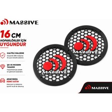 Massive 16CM Hoparlör Kapağı - Massive Logolu Kaliteli Plastik Midrange Hoparlör Kapak 16 cm - 2 Adet