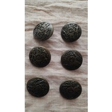 ILCARE Antık Sarı Metal Düğme 22 mm 6 Adet