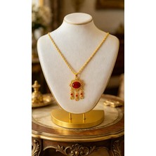 Zümra Store Otantik Halef Bordo Kolye