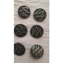 ILCARE Antık Sarı Metal Düğme 25 mm 6 Adet