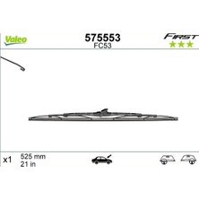 Valeo 575553 - Silecek Süpürgesi 53CM X1 Normal Tip First Üniversal