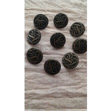 ILCARE Antık Sarı Metal Düğme 18 mm 9 Adet
